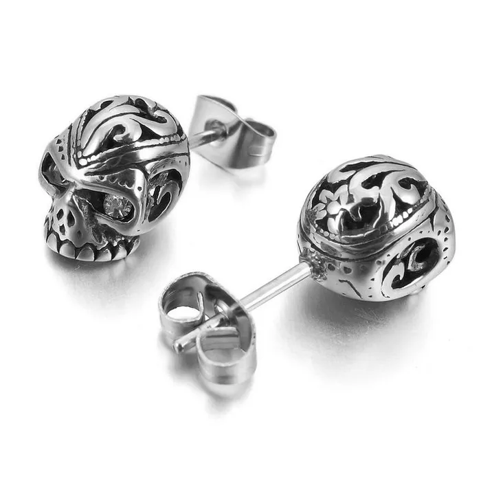 Zapps Clothing Earrings Gothic Stainless Steel Skull Earrings