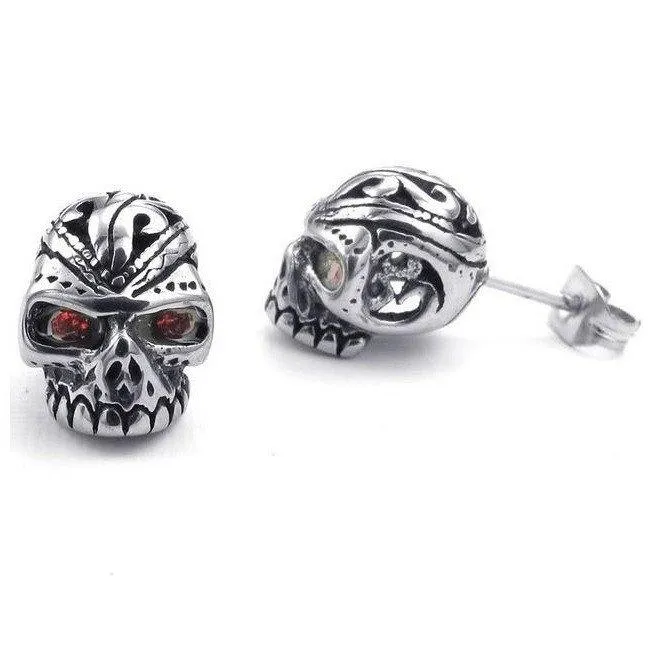 Zapps Clothing Earrings Gothic Stainless Steel Skull Earrings