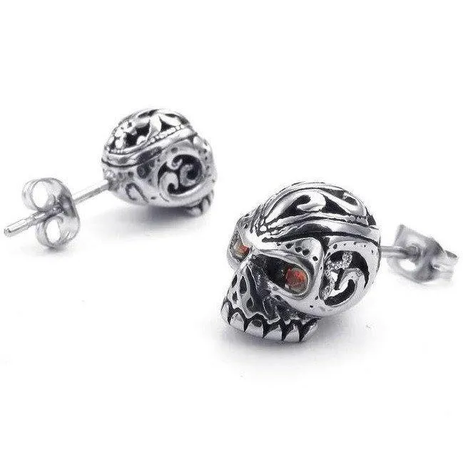 Zapps Clothing Earrings Gothic Stainless Steel Skull Earrings