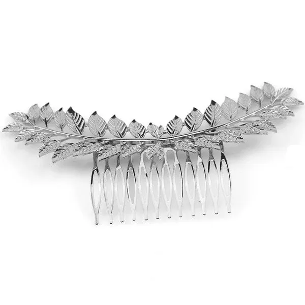 01 Necklaces H562 Silver Leaf Hair Accessory