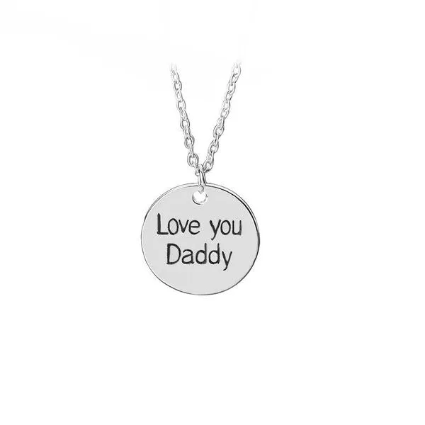 01 Necklaces N1755 Silver I Love You Daddy Necklace