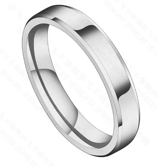 01 Rings R434 Basic Thin Silver Titanium Stainless Steel Ring