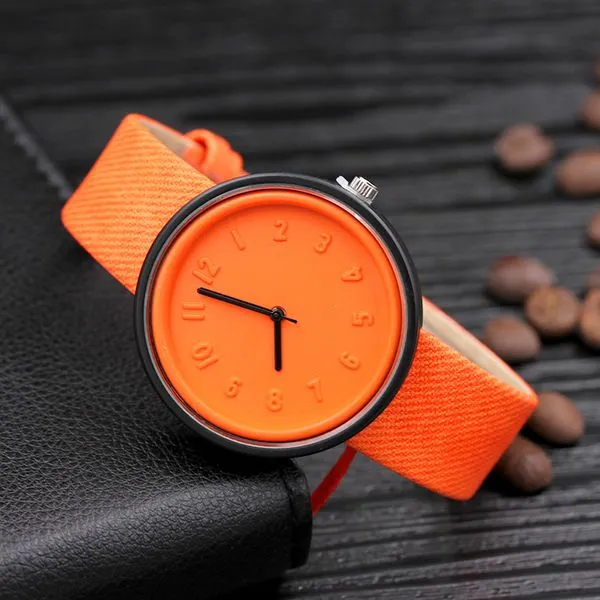 01 W100 Orange Band Esquire Collection Quartz Watch Rings