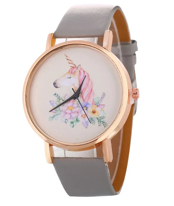 01 Watches W493 Gray Unicorn Collection Quartz Watch