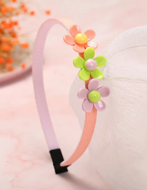 02 H704 Daisy Fabric Covered Head Band Rings