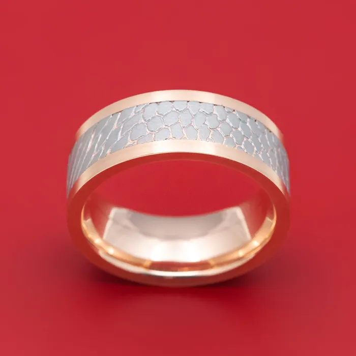 14K Gold Mens Ring with Superconductor Inlay Custom Made Band Lashbrook Rings 14K Gold Mens Ring with Superconductor Inlay Custom Made Band Lashbrook Rings