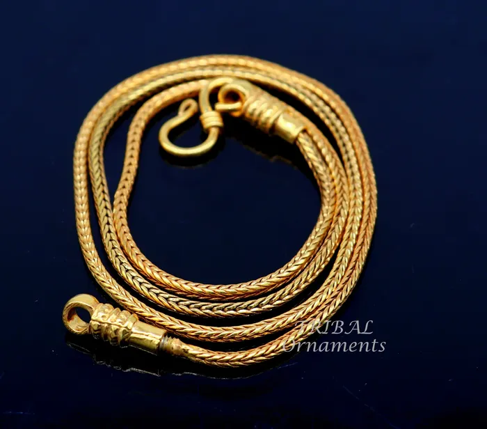 16 to 30 long screw chain 925 sterling silver handmade Gold polished wheat chain pendant chain necklace chain silver chain trendy nch197 TRIBAL ORNAMENTS Necklaces