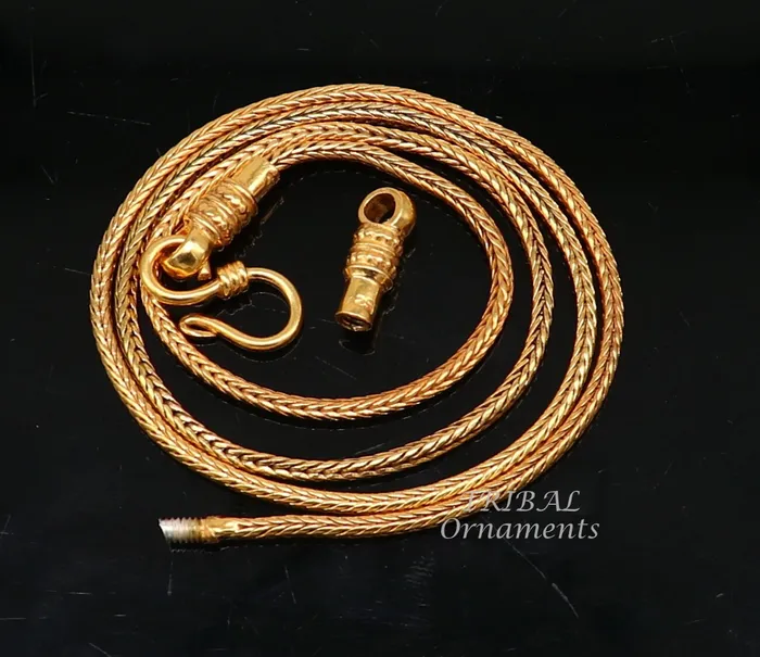 16 to 30 long screw chain 925 sterling silver handmade Gold polished wheat chain pendant chain necklace chain silver chain trendy nch197 TRIBAL ORNAMENTS Necklaces