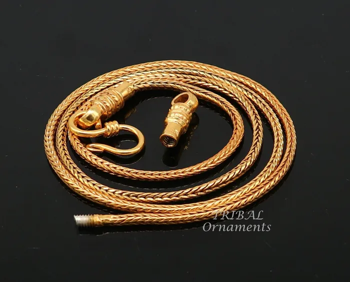 16 to 30 long screw chain 925 sterling silver handmade Gold polished wheat chain pendant chain necklace chain silver chain trendy nch197 TRIBAL ORNAMENTS Necklaces