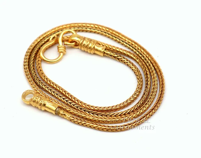 16 to 30 long screw chain 925 sterling silver handmade Gold polished wheat chain pendant chain necklace chain silver chain trendy nch197 TRIBAL ORNAMENTS Necklaces