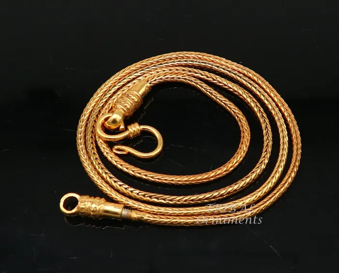 16 to 30 long screw chain 925 sterling silver handmade Gold polished wheat chain pendant chain necklace chain silver chain trendy nch197 TRIBAL ORNAMENTS Necklaces