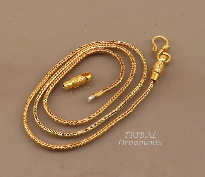 16 to 30 long screw chain 925 sterling silver handmade Gold polished wheat chain pendant chain necklace chain silver chain trendy nch197 TRIBAL ORNAMENTS Necklaces