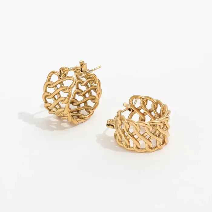 18K GoldFilled Cuban Link Braided Hoops Jewelvers PreStyled Sets