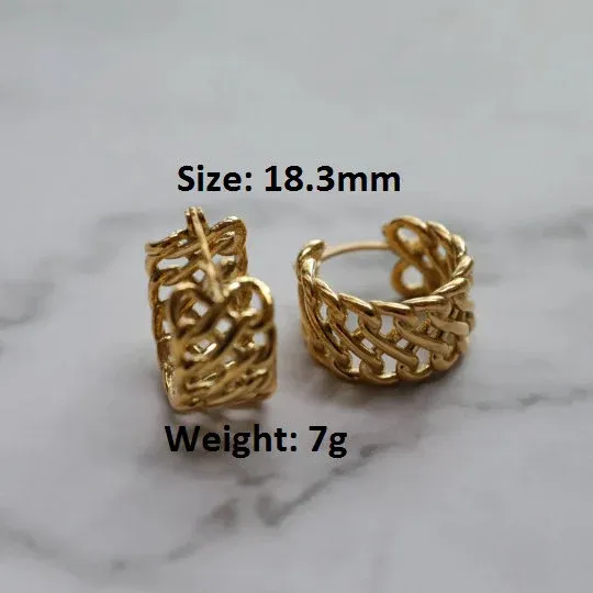 18K GoldFilled Cuban Link Braided Hoops Jewelvers PreStyled Sets 18K GoldFilled Cuban Link Braided Hoops Jewelvers PreStyled Sets