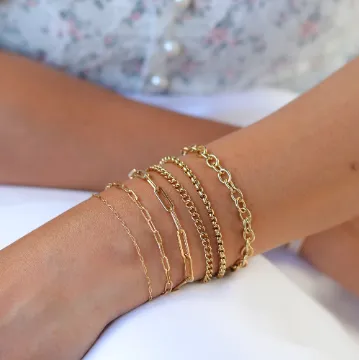 18K GoldFilled Link Chain Bracelet Jewelvers Bracelets