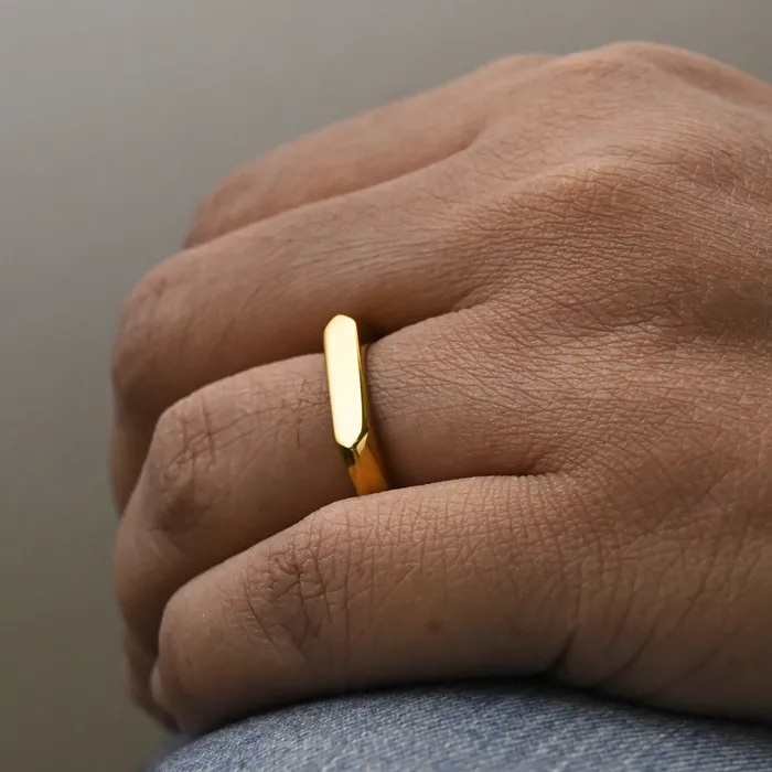 18K GoldFilled Rectangular Band Ring for Women Jewelvers Rings