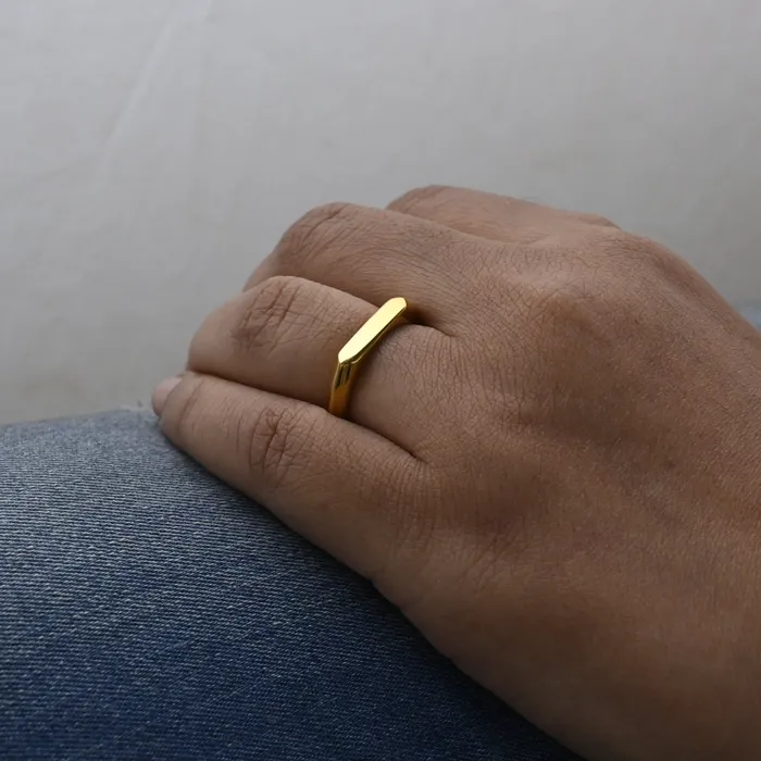 18K GoldFilled Rectangular Band Ring for Women Jewelvers Rings 18K GoldFilled Rectangular Band Ring for Women Jewelvers Rings