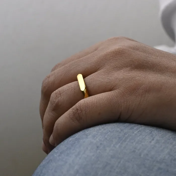 18K GoldFilled Rectangular Band Ring for Women Jewelvers Rings 18K GoldFilled Rectangular Band Ring for Women Jewelvers Rings