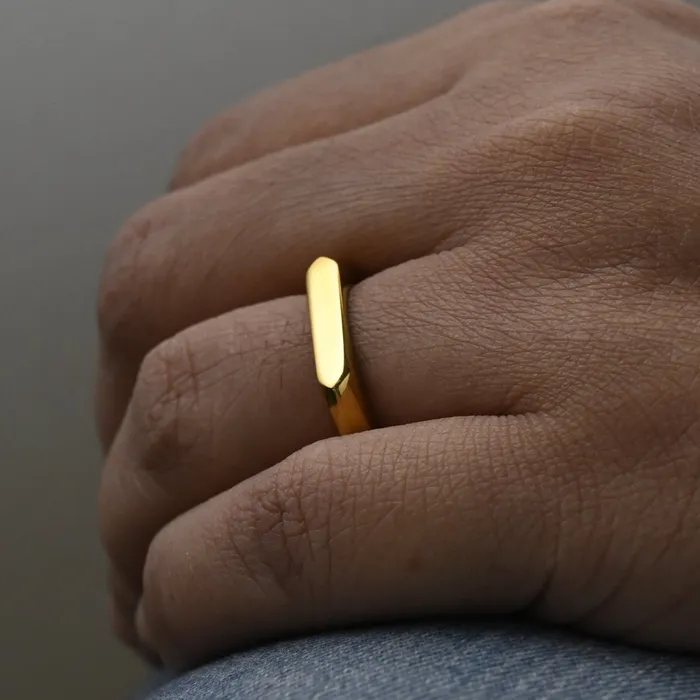 18K GoldFilled Rectangular Band Ring for Women Jewelvers Rings 18K GoldFilled Rectangular Band Ring for Women Jewelvers Rings