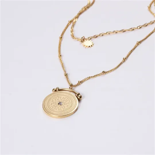 18K GoldFilled Roman Layer Necklace Jewelvers Necklaces