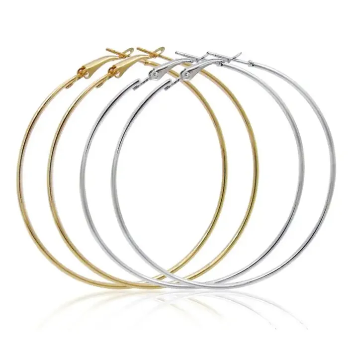 18K GoldFilled Round Large Thin Hoop Earrings Jewelvers Earrings