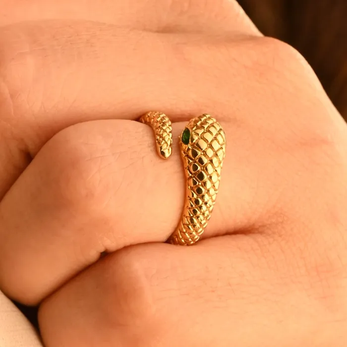 18K GoldFilled Snake Wrap Ring for Women Jewelvers Rings