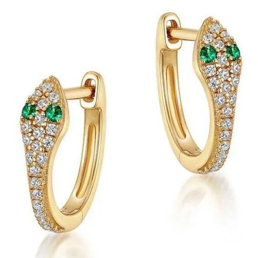 25 Sterling Silver and 18K GoldFilled Zircon Snake Earrings Jewelvers Earrings 25 Sterling Silver and 18K GoldFilled Zircon Snake Earrings Jewelvers Earrings