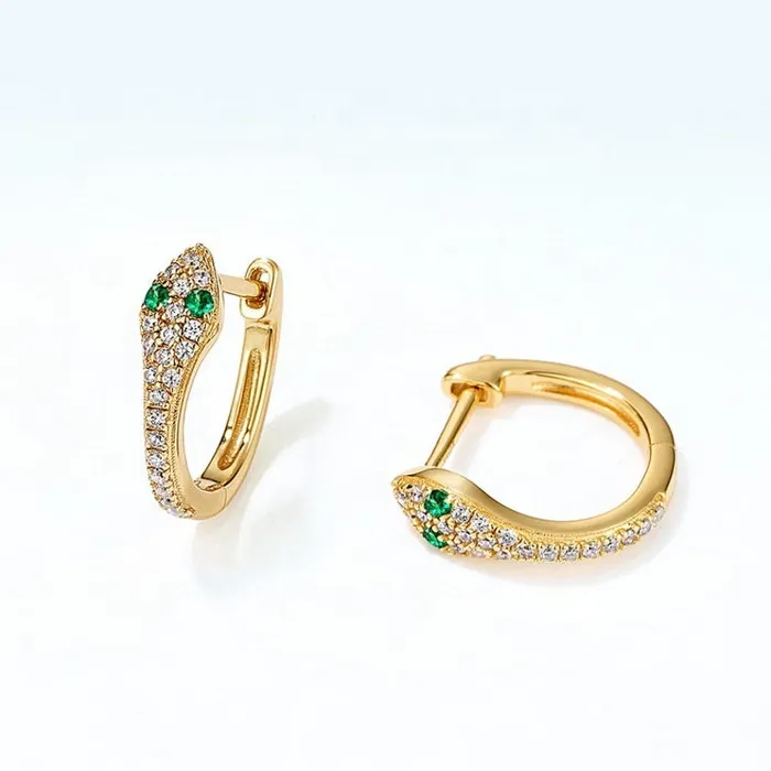 25 Sterling Silver and 18K GoldFilled Zircon Snake Earrings Jewelvers Earrings 25 Sterling Silver and 18K GoldFilled Zircon Snake Earrings Jewelvers Earrings