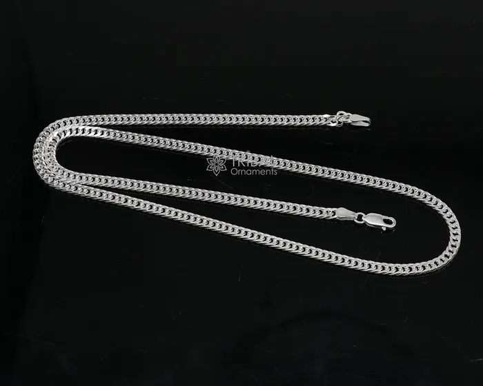3mm 2024 solid 925 sterling silver handmade modern trendy design unique chain necklace giving it a distinctive and stylish look ch233 TRIBAL ORNAMENTS Necklaces 3mm 2024 solid 925 sterling silver handmade modern trendy design unique chain necklace giving it a distinctive and stylish look ch233 TRIBAL ORNAMENTS Necklaces