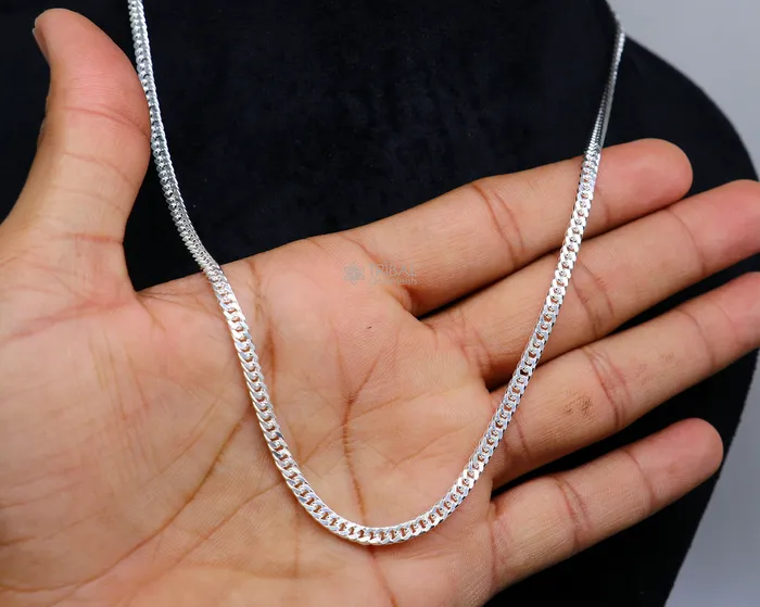 3mm 2024 solid 925 sterling silver handmade modern trendy design unique chain necklace giving it a distinctive and stylish look ch233 TRIBAL ORNAMENTS Necklaces 3mm 2024 solid 925 sterling silver handmade modern trendy design unique chain necklace giving it a distinctive and stylish look ch233 TRIBAL ORNAMENTS Necklaces