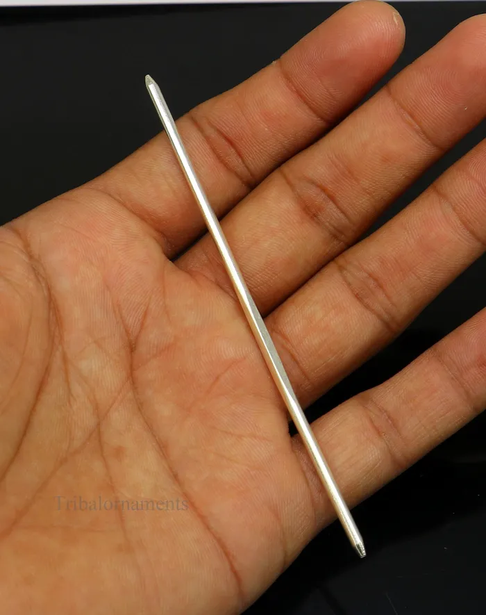 4 inches long handmade solid sterling silver eyeliner stick kajal sticks surma stick fabulous brides vintage style gift su469 TRIBAL ORNAMENTS Necklaces
