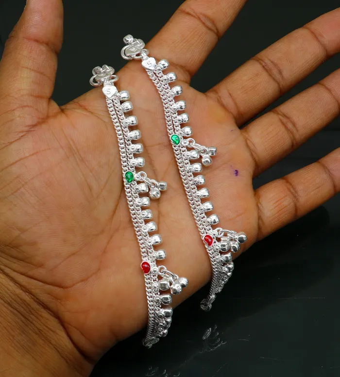 55 inches long customized anklets for new born baby anklets best unisex kids foot bracelet charm anklets bracelet from India ank284 TRIBAL ORNAMENTS Bracelets 55 inches long customized anklets for new born baby anklets best unisex kids foot bracelet charm anklets bracelet from India ank284 TRIBAL ORNAMENTS Bracelets