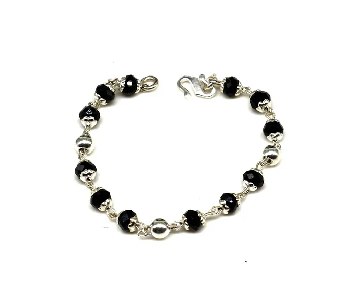 925 sterling silver customized black beads Nazariya bracelet protect from evil eyes new born baby bracelet stylish jewelry from india bbr9 TRIBAL ORNAMENTS Bracelets