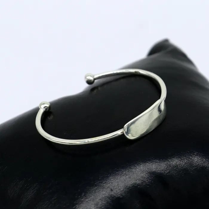 925 sterling silver exclusive plain bright design new born baby bangle kada baby bracelet kada best gift for your baby from india nbbk221 TRIBAL ORNAMENTS Bracelets