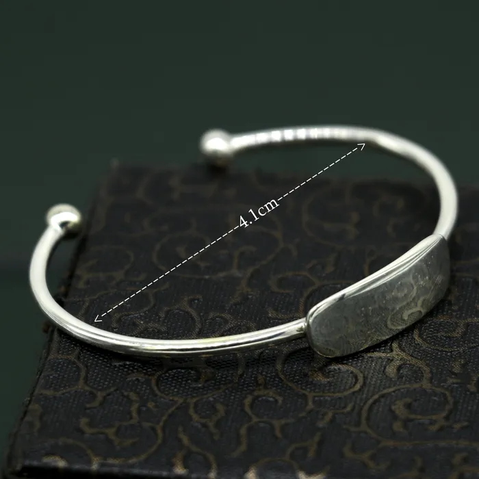 925 sterling silver exclusive plain bright design new born baby bangle kada baby bracelet kada best gift for your baby from india nbbk221 TRIBAL ORNAMENTS Bracelets