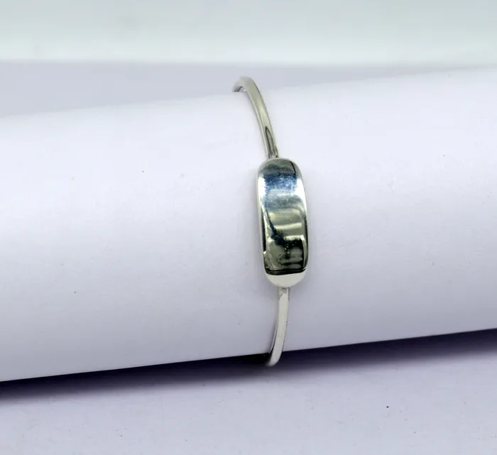 925 sterling silver exclusive plain bright design new born baby bangle kada baby bracelet kada best gift for your baby from india nbbk221 TRIBAL ORNAMENTS Bracelets