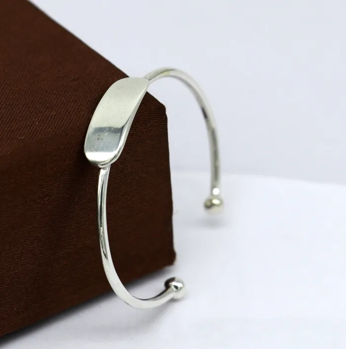 925 sterling silver exclusive plain bright design new born baby bangle kada baby bracelet kada best gift for your baby from india nbbk221 TRIBAL ORNAMENTS Bracelets