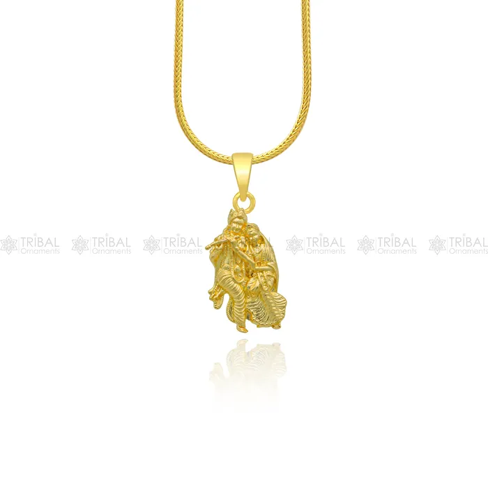 925 sterling silver gold polished Lord Krishna and Radha divine pendant nsp910 TRIBAL ORNAMENTS Necklaces 925 sterling silver gold polished Lord Krishna and Radha divine pendant nsp910 TRIBAL ORNAMENTS Necklaces