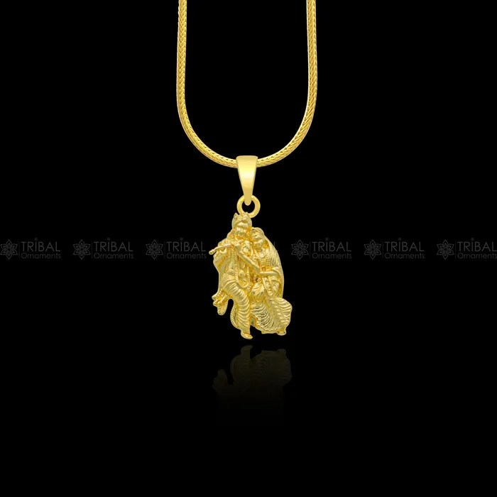 925 sterling silver gold polished Lord Krishna and Radha divine pendant nsp910 TRIBAL ORNAMENTS Necklaces 925 sterling silver gold polished Lord Krishna and Radha divine pendant nsp910 TRIBAL ORNAMENTS Necklaces