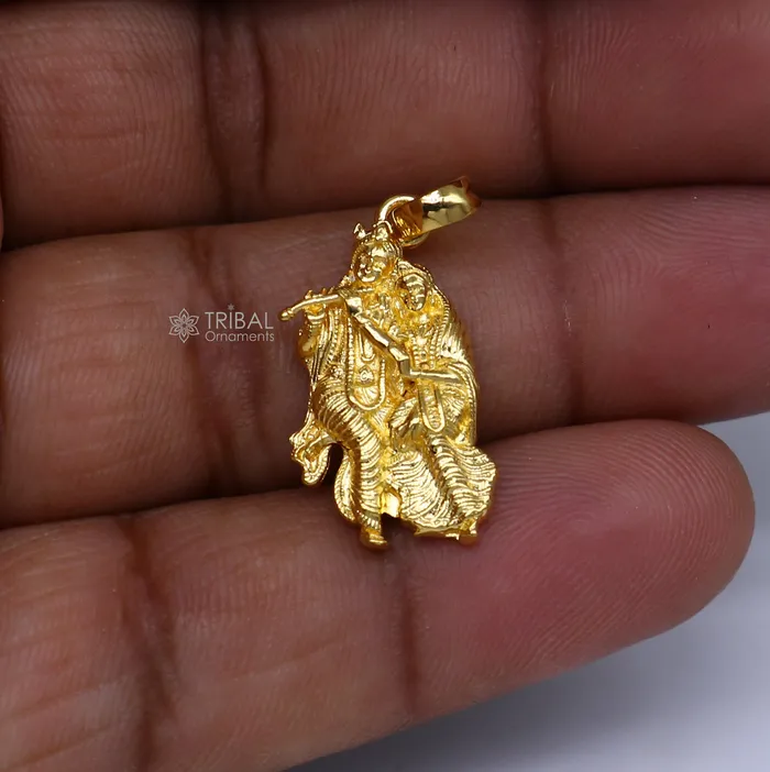 925 sterling silver gold polished Lord Krishna and Radha divine pendant nsp910 TRIBAL ORNAMENTS Necklaces 925 sterling silver gold polished Lord Krishna and Radha divine pendant nsp910 TRIBAL ORNAMENTS Necklaces
