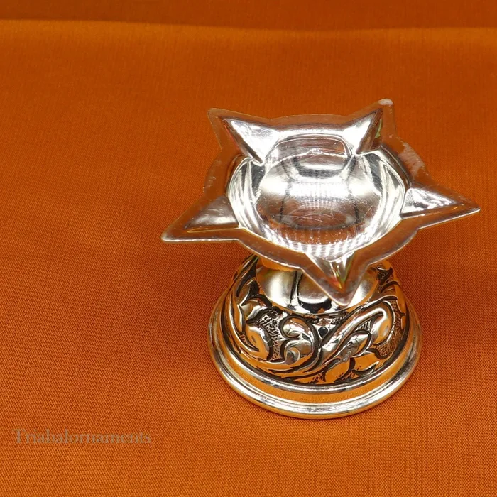 925 sterling silver gorgeous chitai work kandrai work design oil lamp silver Deepak silver temple article Diwali puja utensils art su500 TRIBAL ORNAMENTS Rings