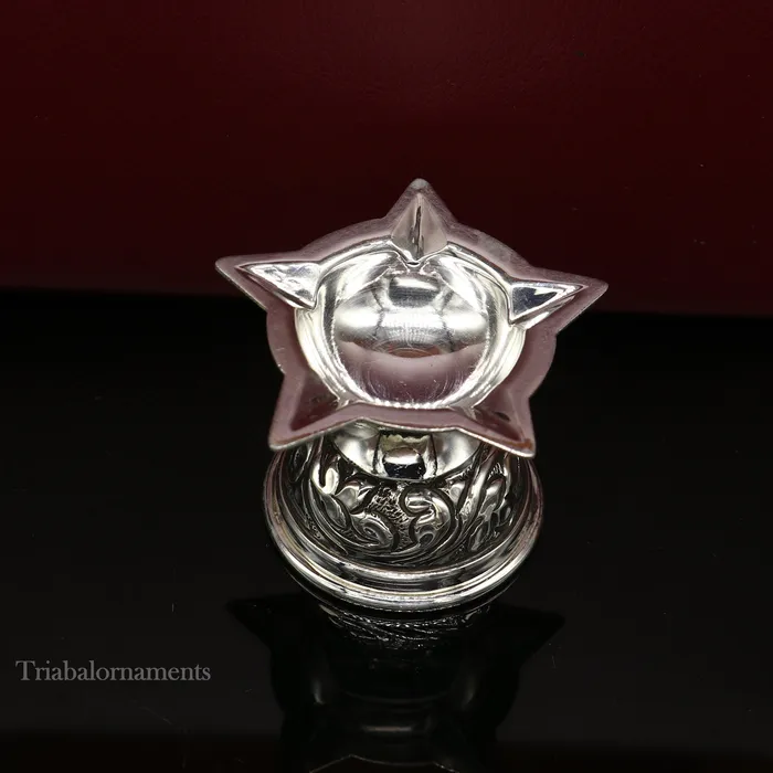 925 sterling silver gorgeous chitai work kandrai work design oil lamp silver Deepak silver temple article Diwali puja utensils art su500 TRIBAL ORNAMENTS Rings
