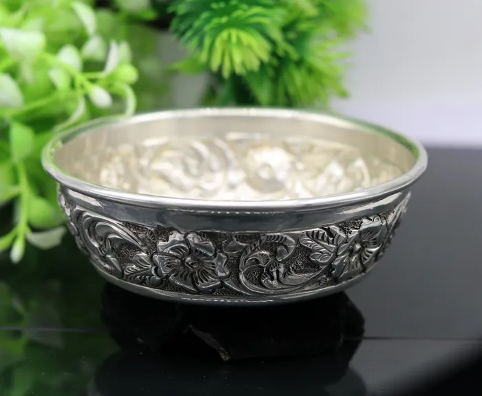 925 sterling silver handcrafted work solid silver bowl and spoon silver has antibacterial properties stay healthy silver vessels sv74 TRIBAL ORNAMENTS Rings