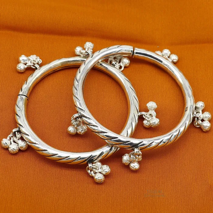 925 sterling silver handmade amazing jingling bells traditional indian kada bangle bracelet jewelry stylish brides ethnic jewelry ba138 TRIBAL ORNAMENTS Bracelets 925 sterling silver handmade amazing jingling bells traditional indian kada bangle bracelet jewelry stylish brides ethnic jewelry ba138 TRIBAL ORNAMENTS Bracelets