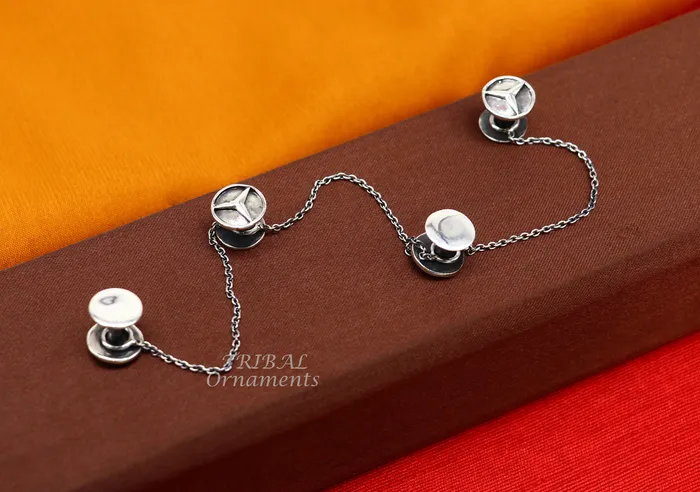 925 Sterling silver handmade amazing star design buttons or cufflinks for mens kurta best gifting jewelry occasions btn07 TRIBAL ORNAMENTS Necklaces