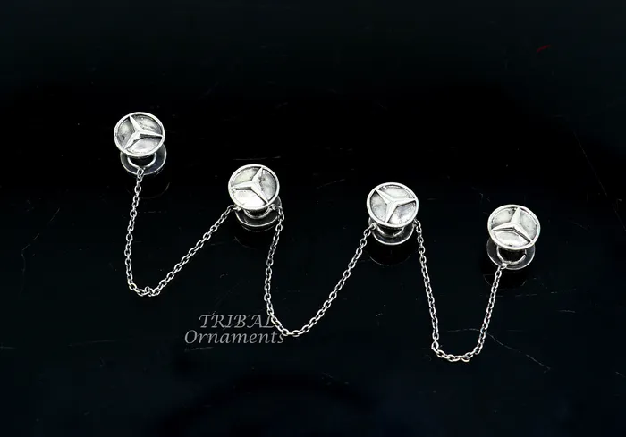 925 Sterling silver handmade amazing star design buttons or cufflinks for mens kurta best gifting jewelry occasions btn07 TRIBAL ORNAMENTS Necklaces