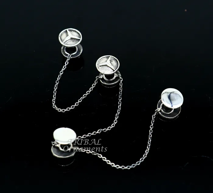 925 Sterling silver handmade amazing star design buttons or cufflinks for mens kurta best gifting jewelry occasions btn07 TRIBAL ORNAMENTS Necklaces