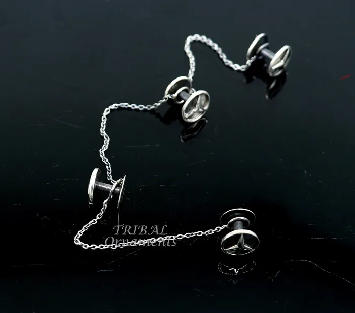 925 Sterling silver handmade amazing star design buttons or cufflinks for mens kurta best gifting jewelry occasions btn07 TRIBAL ORNAMENTS Necklaces