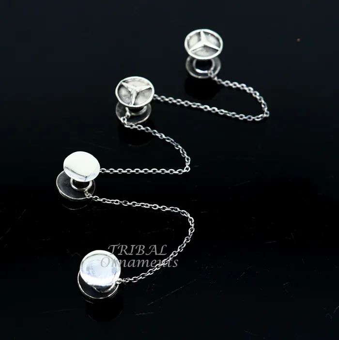 925 Sterling silver handmade amazing star design buttons or cufflinks for mens kurta best gifting jewelry occasions btn07 TRIBAL ORNAMENTS Necklaces