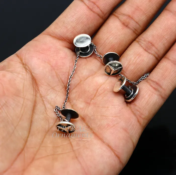 925 Sterling silver handmade amazing star design buttons or cufflinks for mens kurta best gifting jewelry occasions btn07 TRIBAL ORNAMENTS Necklaces
